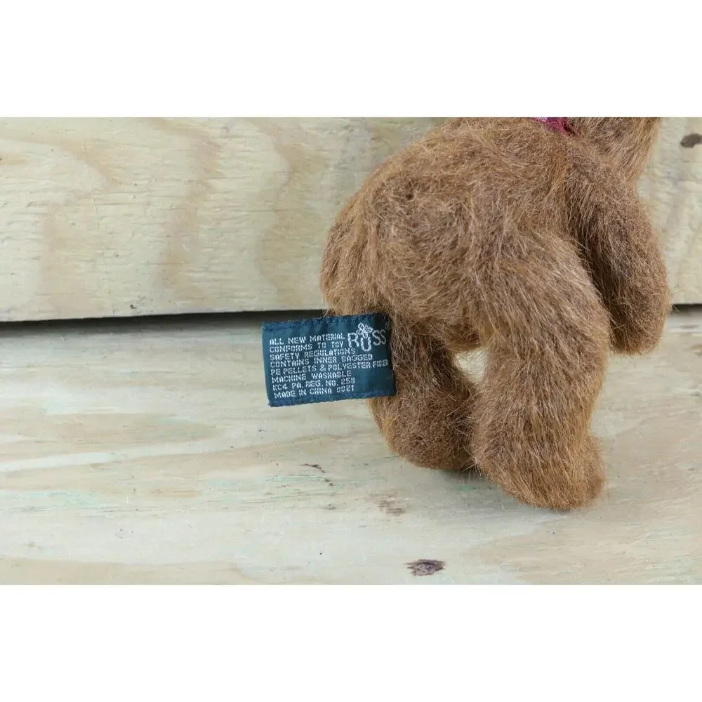 RUSS PLUSH Cameron Mohair Brown Teddy Bear 5.5